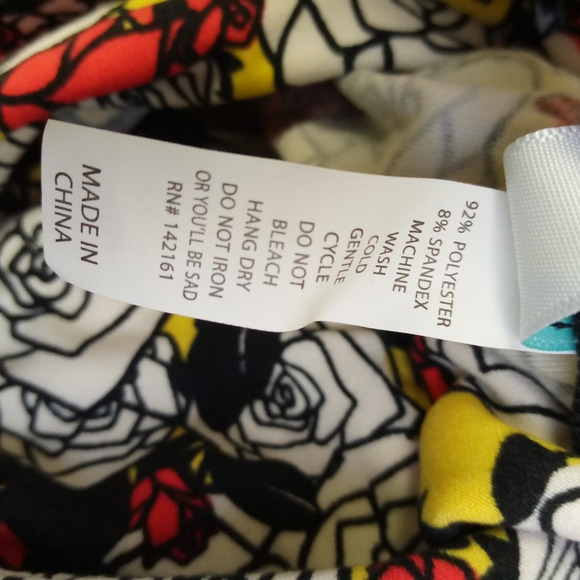 Lularoe Rose Flower Print Leggings TC2 - Picture 6 of 10